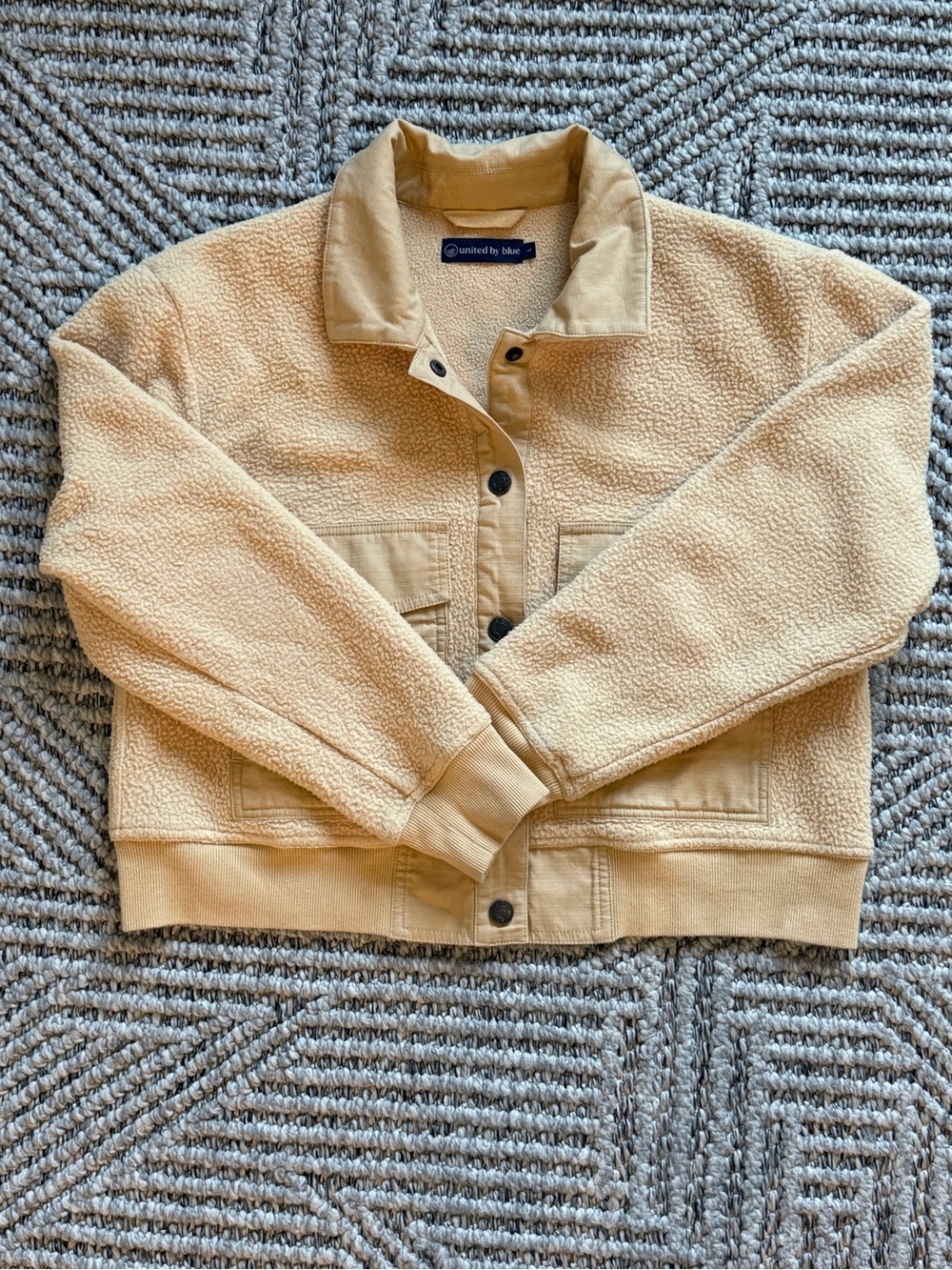 United By Blue Beige Sherpa Button-Front Jacket